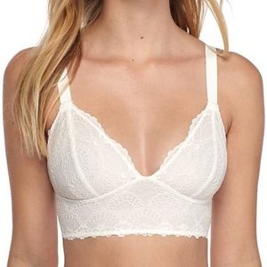 Free People White Lace Bra